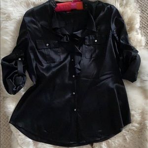 White House Black Market Black With Silver Buttons